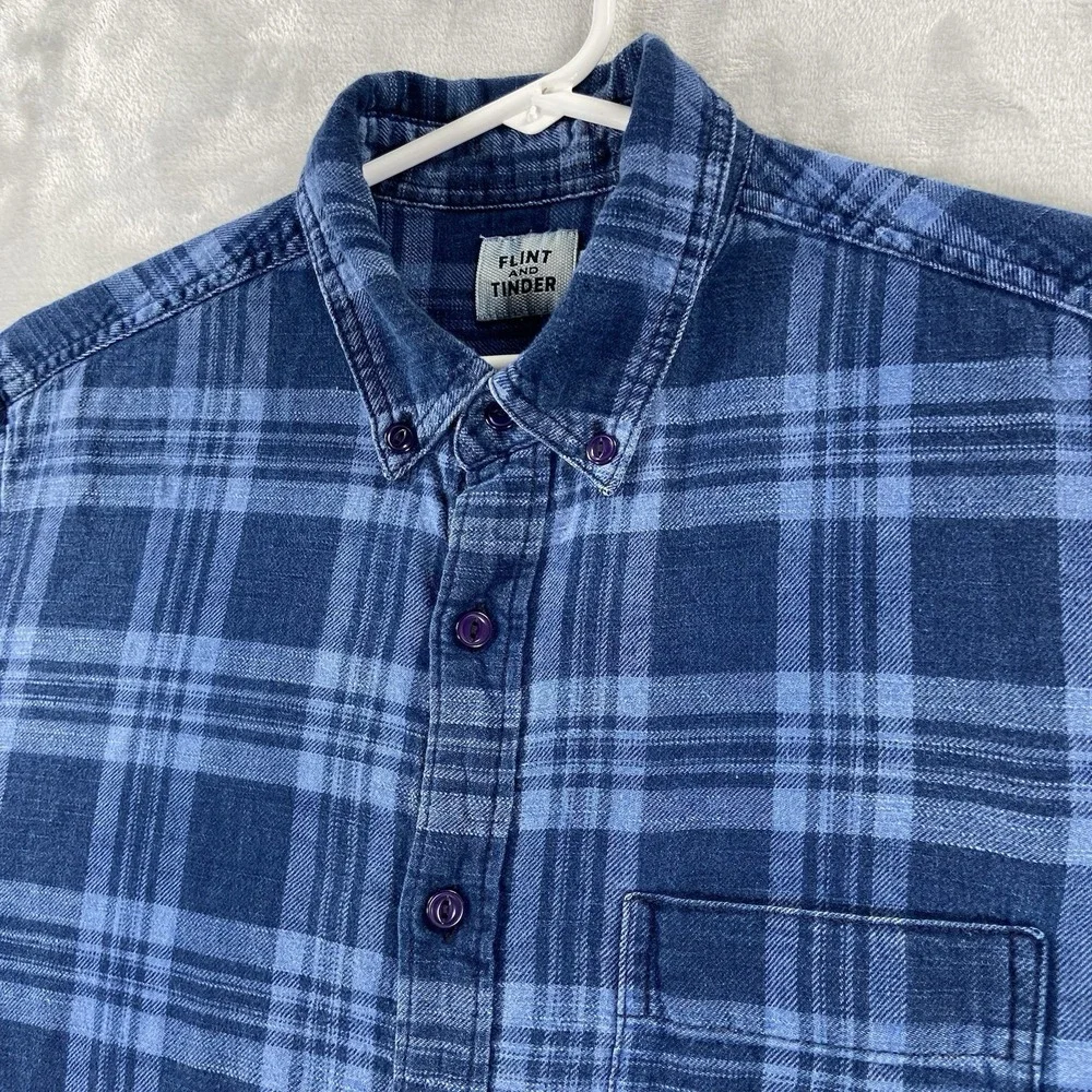Flint and Tinder Shirt Mens Small Flannel Button Down Huckberry Plaid Cotton
